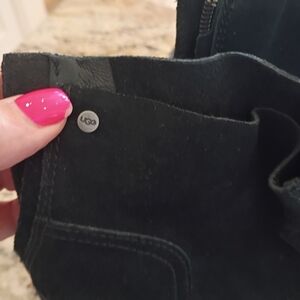UGG Black Suede Bootie with Back Zip NWT 10